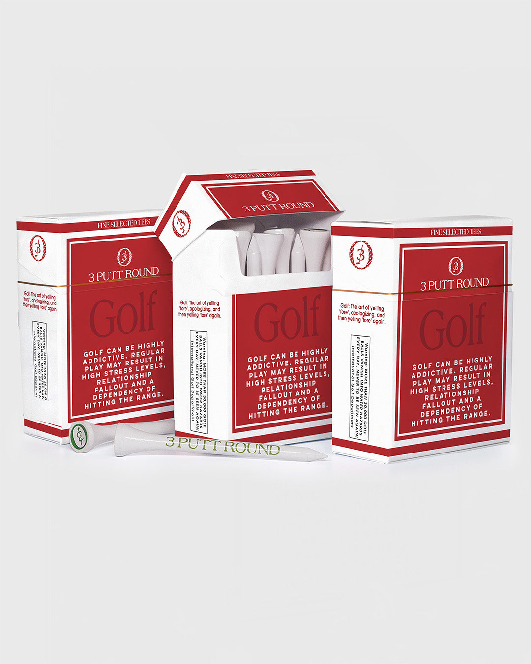 3 Putt Round — Red Golf Addiction Tee Packs