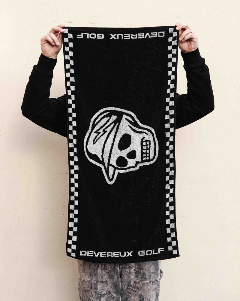 Devereux Golf Skull Caddie Knitted Towel Black/White · view 1 of 4