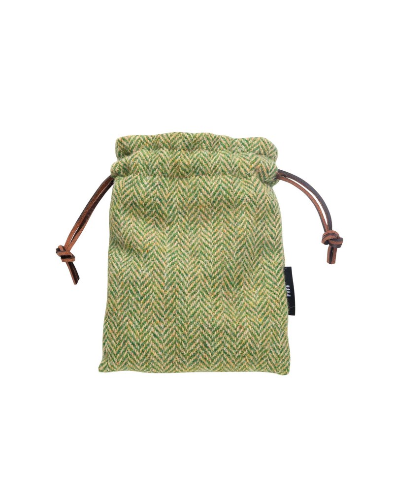 Fyfe Golf Fescue Harris Tweed Drawstring Leather Pouch