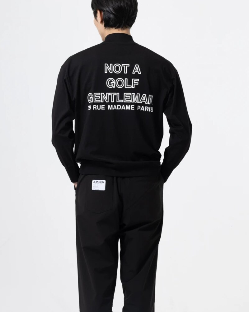 A.P.Cph/Golf half zip mock neck tee in black · view 4 of 4