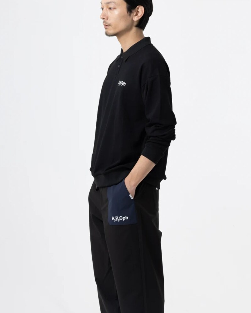 A.P.Cph/Golf long sleeve polo pullover in navy · view 3 of 4