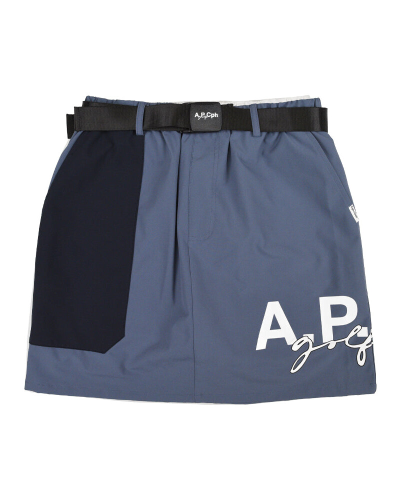 A.P.Cph/Golf adjustable skirt in navy and slate colour blocking · view 1 of 4