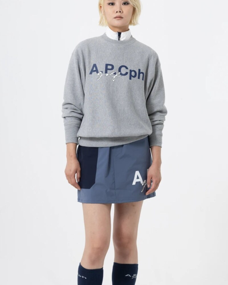 A.P.Cph/Golf adjustable skirt in navy and slate colour blocking · view 2 of 4