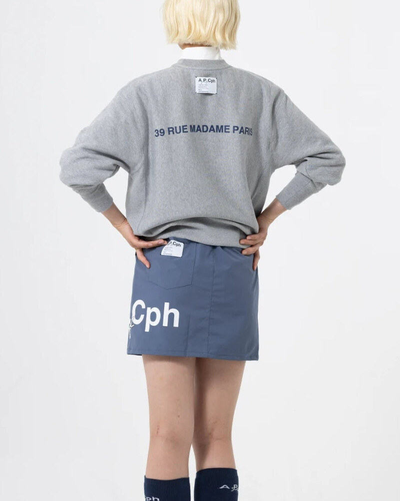 A.P.Cph/Golf adjustable skirt in navy and slate colour blocking · view 4 of 4