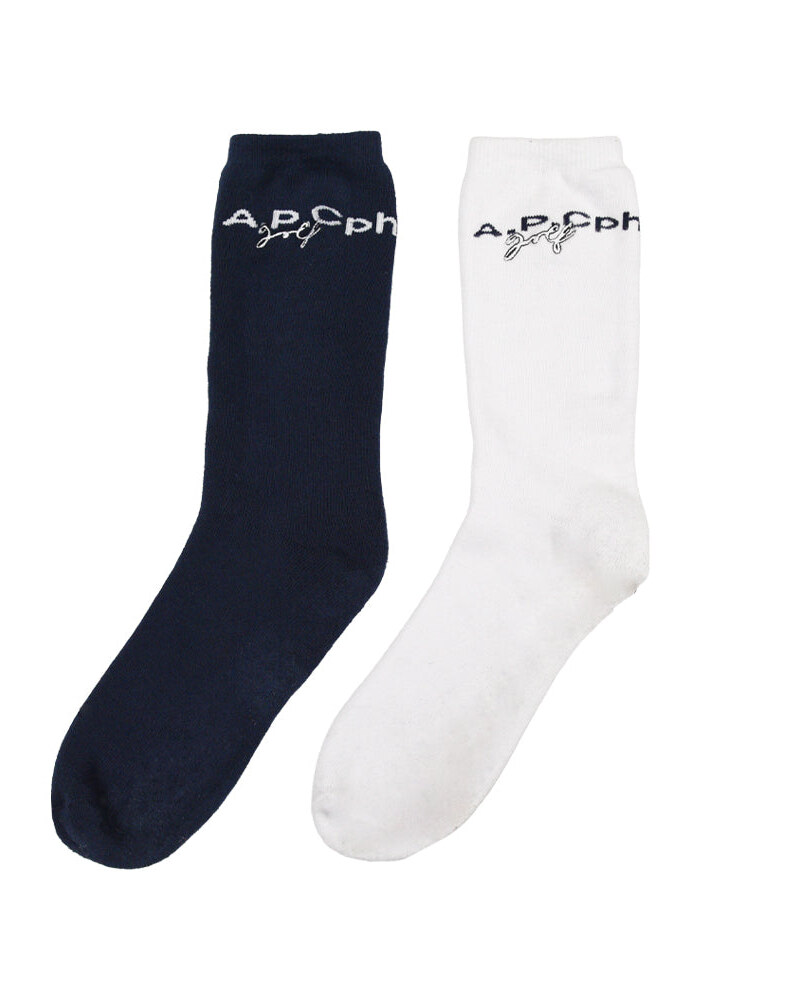A.P.Cph/Golf two pack socks in white and navy · view 1 of 4