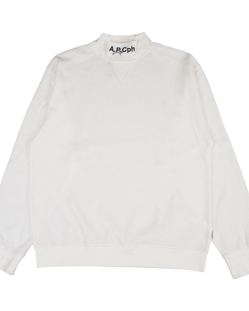 A.P.Cph/Golf thermal long sleeve mock neck tee in cream · view 1 of 4