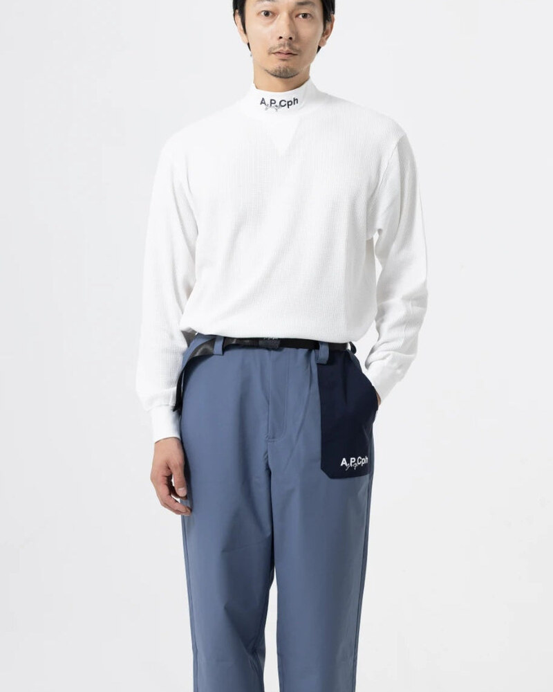 A.P.Cph/Golf thermal long sleeve mock neck tee in cream · view 2 of 4