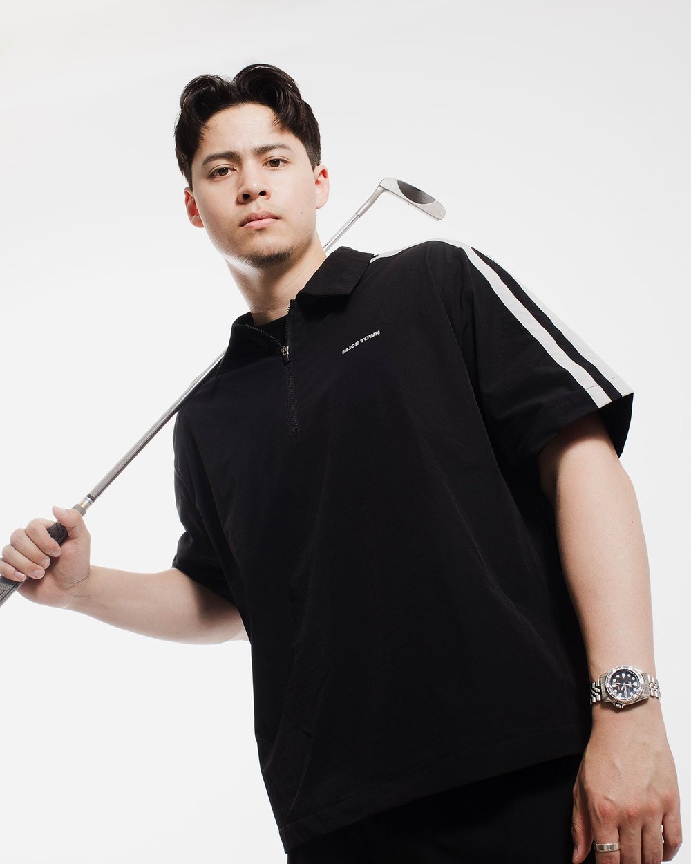 SLICE TOWN Short Sleeve Windbreaker, Charcoal · view 2 of 4