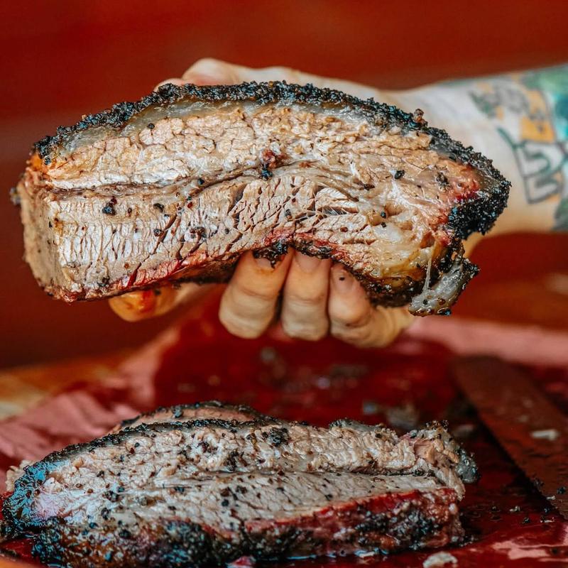 La Barbecue brisket close-up