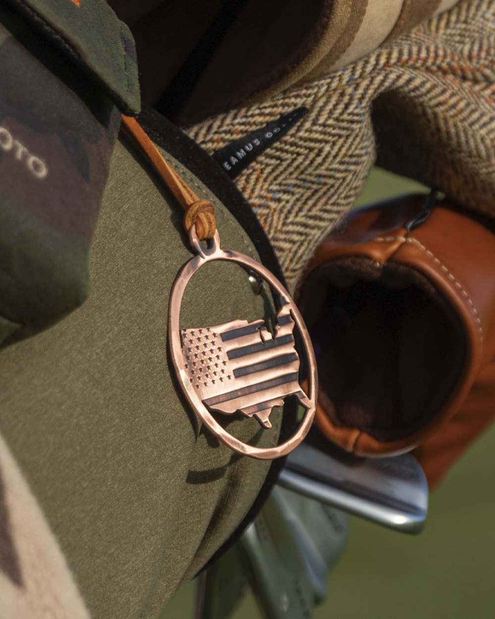 Seamus Golf Hand Forged America Country Club Bag Tag, Copper · view 2 of 3