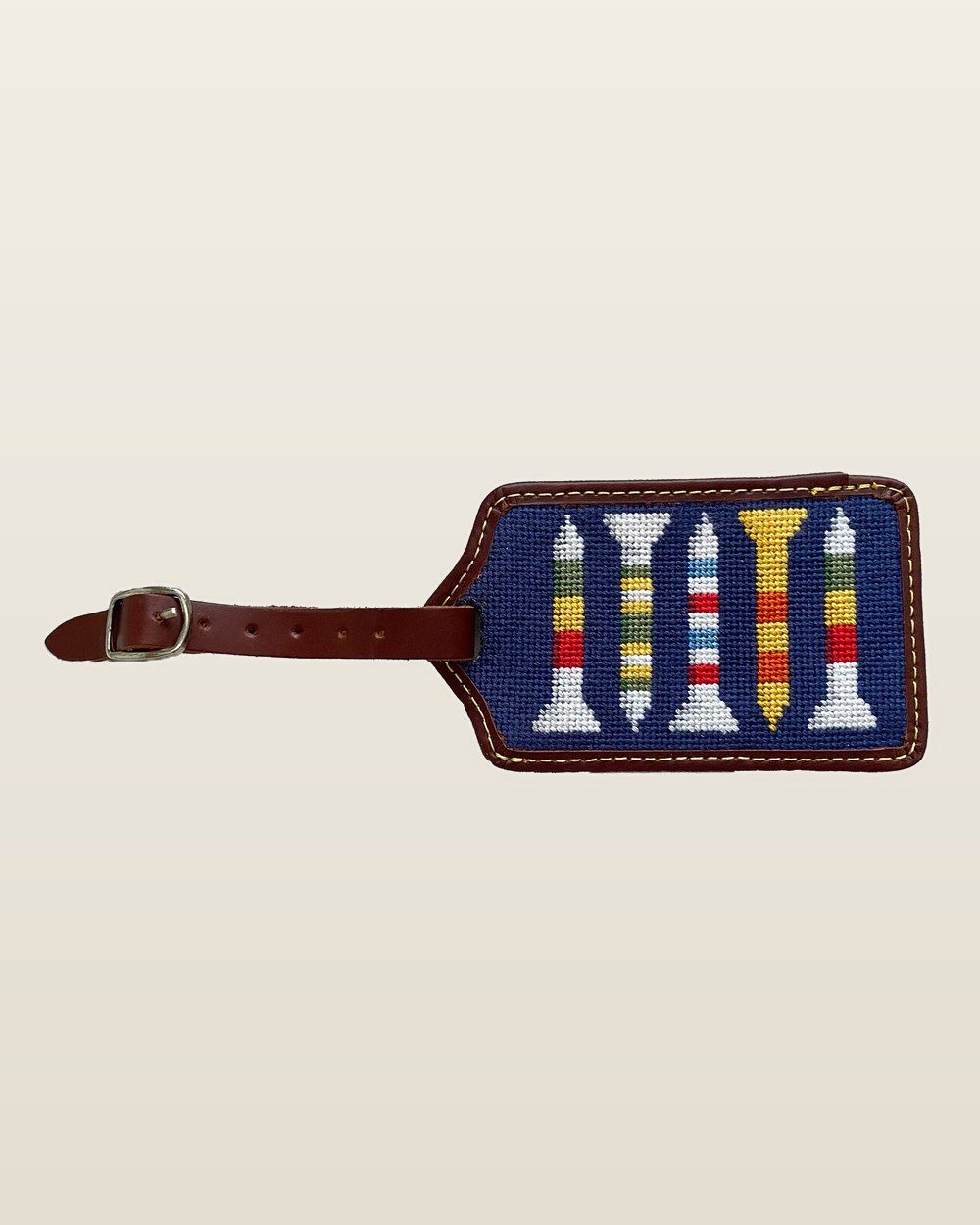 Asher Riley Golf Tee Needlepoint Luggage Tag · view 1 of 2