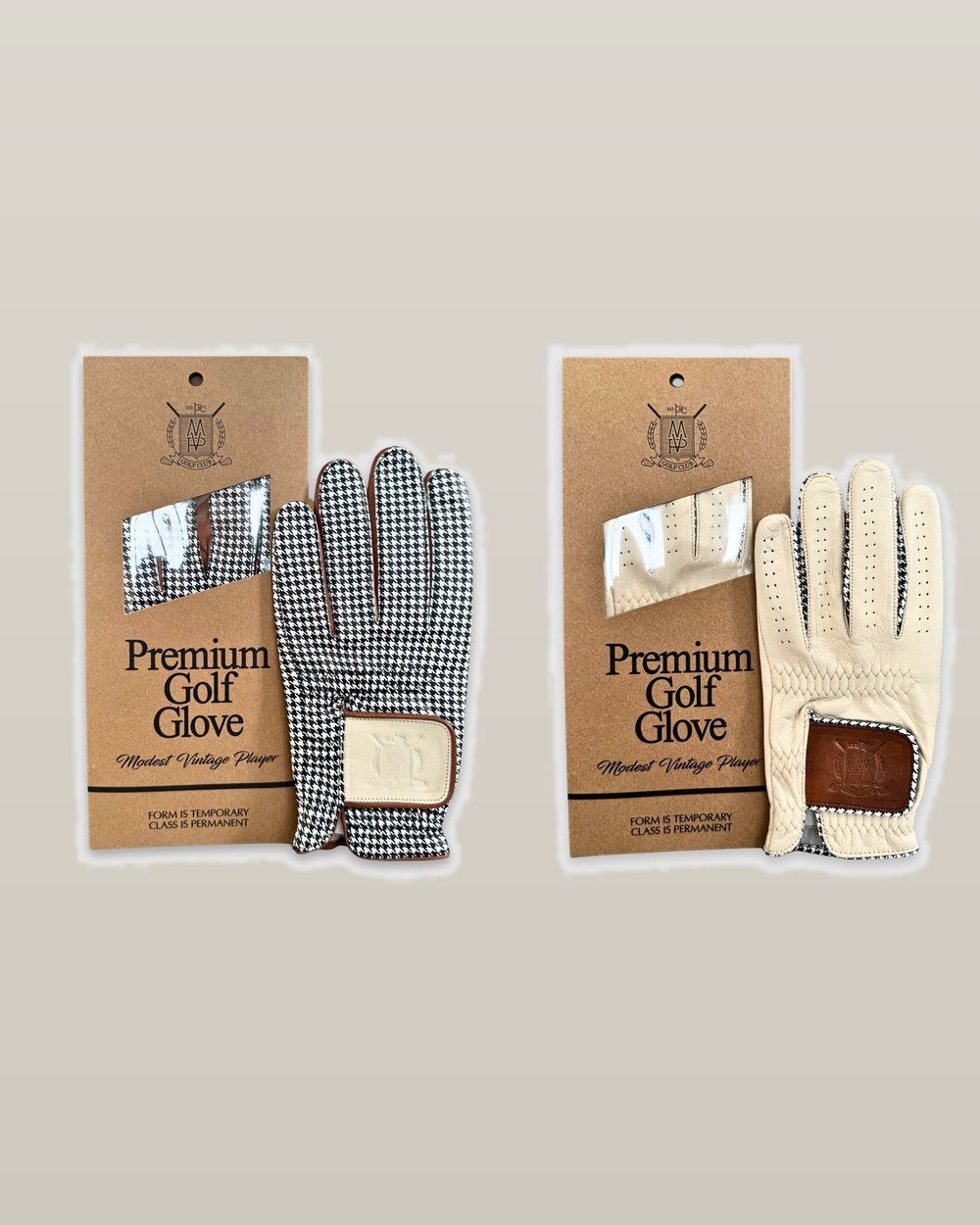 Modest Vintage Player PRO Houndstooth Cabretta Gloves, Brown (2-Pack) · view 3 of 4
