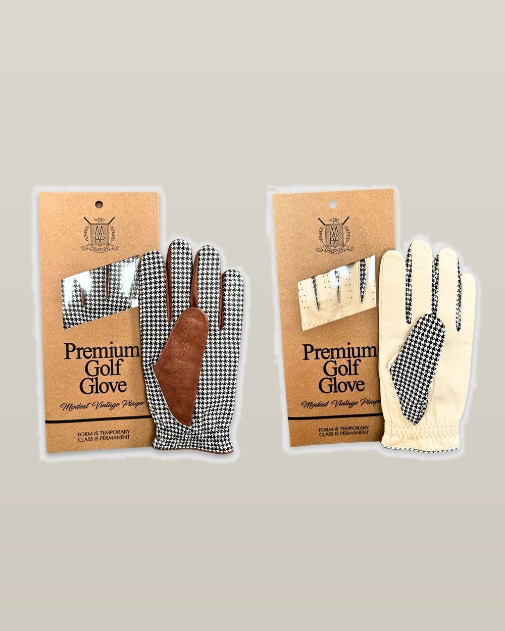 Modest Vintage Player PRO Houndstooth Cabretta Gloves, Brown (2-Pack) · view 4 of 4
