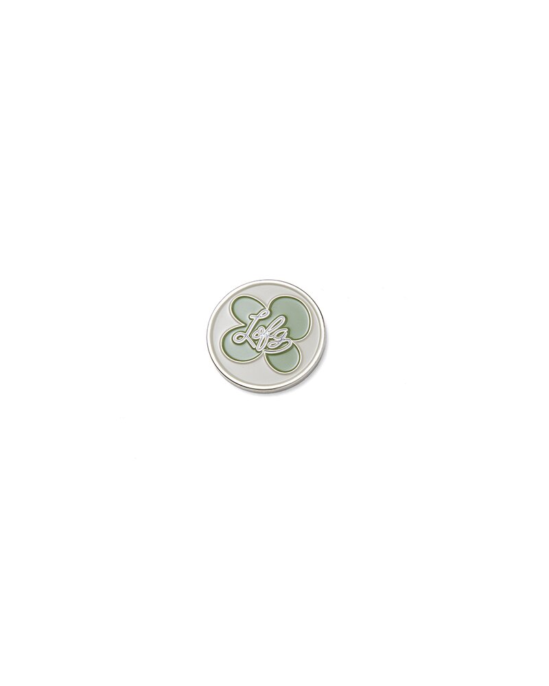 Left of Field Flower Ball Marker - Silver/Sage | Left of Field Golf golf ball marker