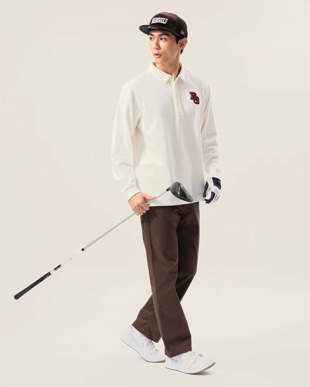 BEAMS Golf Orange Label Long-Sleeve Twill Polo &middot; view 1 of 4