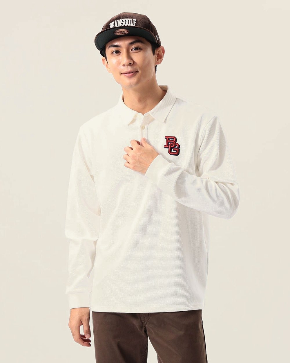 BEAMS Golf Orange Label Long-Sleeve Twill Polo &middot; view 2 of 4