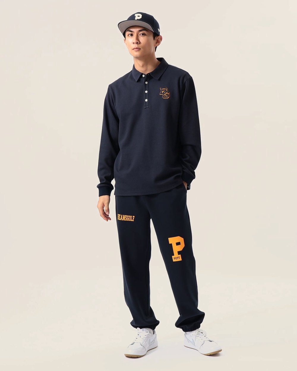BEAMS Golf Orange Label Long-Sleeve Twill Polo &middot; view 3 of 4