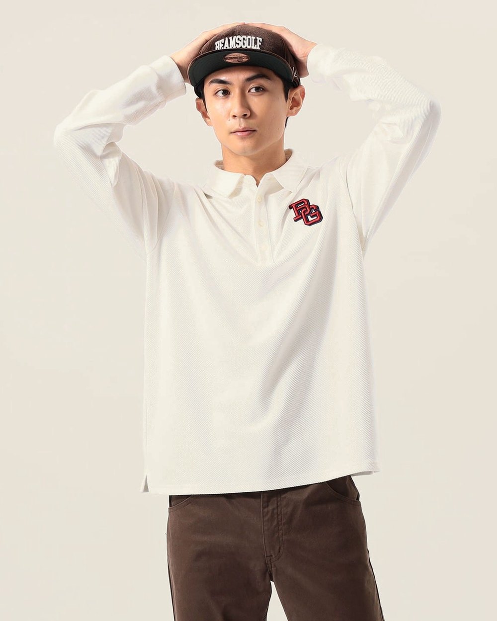 BEAMS Golf Orange Label Long-Sleeve Twill Polo &middot; view 4 of 4