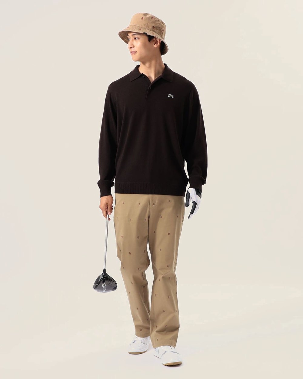 Lacoste x BEAMS Golf Long-Sleeve Knit Polo &middot; view 1 of 4