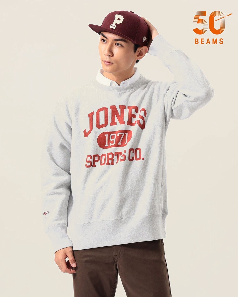 Jones Sports x Champion x BEAMS Golf Reverse Weave Crew &middot; view 2 of 4