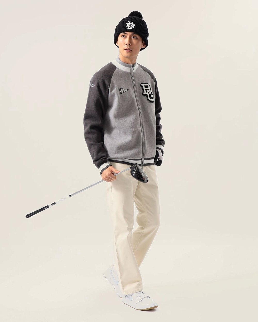 BEAMS Golf Orange Label Varsity Knit Blouson &middot; view 3 of 4