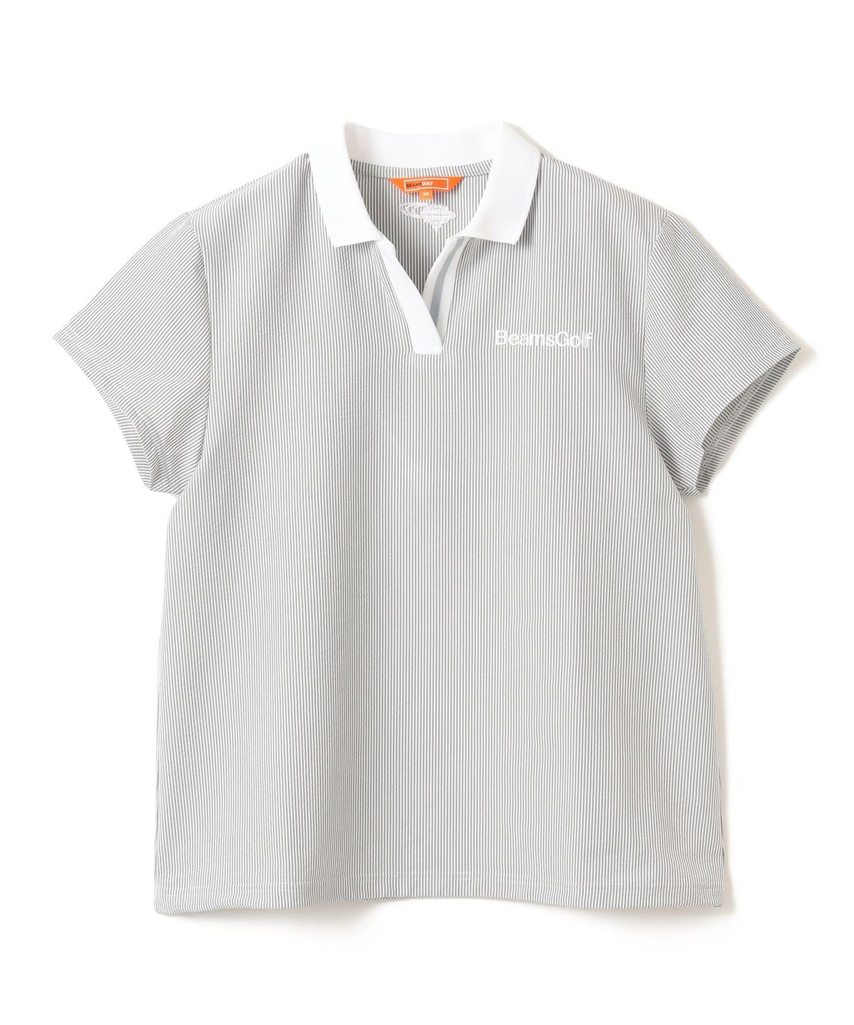 BEAMS Golf Orange Label Seersucker Skipper Polo