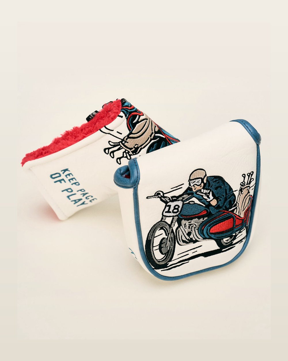 Devereux Golf Check Sidecar Mallet Putter Cover - Blue / White, view 3 of 5