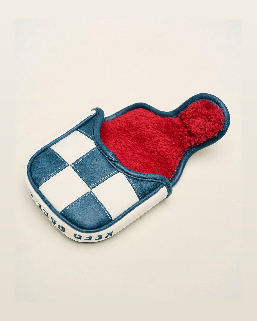 Devereux Golf Check Sidecar Mallet Putter Cover - Blue / White, view 5 of 5