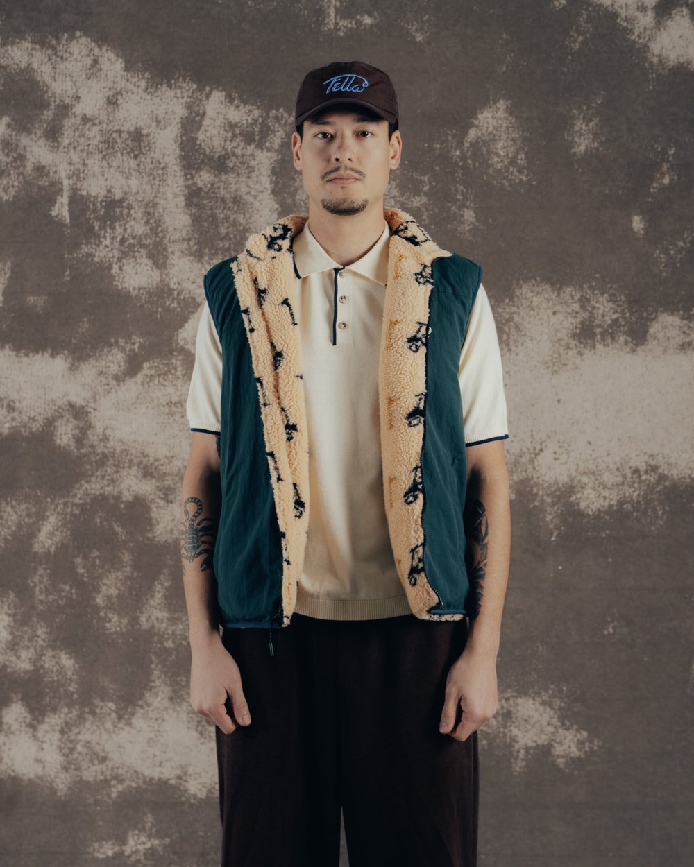Fella Golf Reversible Bodywarmer - Fleece Golfcart Pattern, view 2 of 5