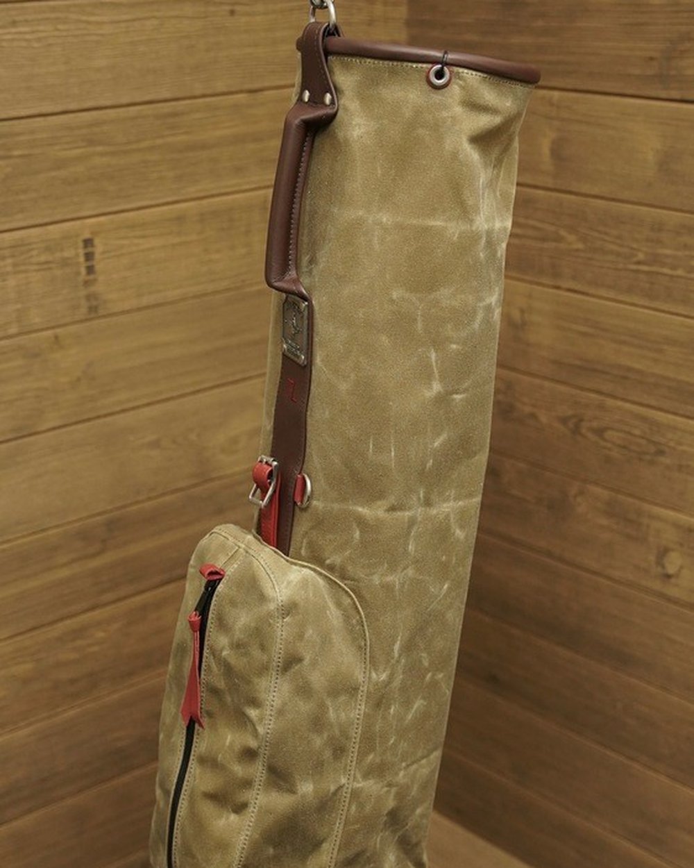 MacKenzie Golf Bags Waxed Canvas Mac – 8" Opening / 1 Pocket – Charcoal / Navy / Red / White (made to order), view 1 of 3