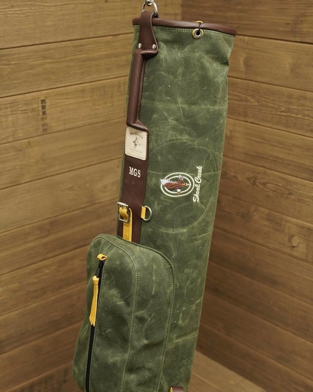 MacKenzie Golf Bags Waxed Canvas Mac – 8" Opening / 1 Pocket – Charcoal / Navy / Red / White (made to order), view 2 of 3