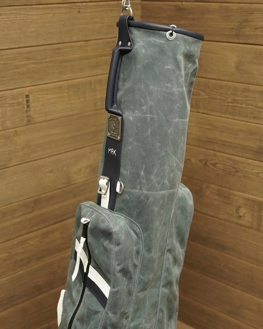 MacKenzie Golf Bags Waxed Canvas Mac – 8" Opening / 1 Pocket – Charcoal / Navy / Red / White (made to order), view 3 of 3