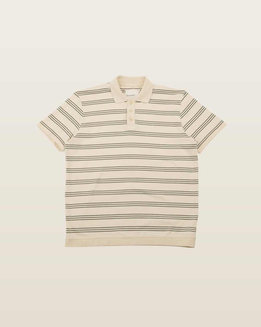 Sounder Play Well Polo - Dark Green / Natural Stripe, view 2 of 5
