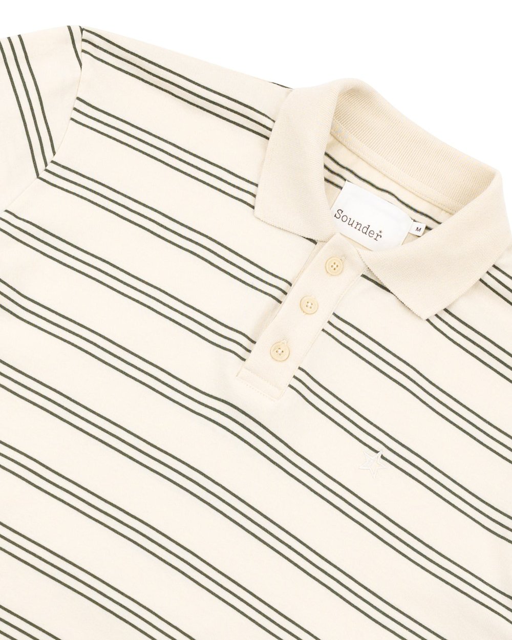 Sounder Play Well Polo - Dark Green / Natural Stripe, view 5 of 5