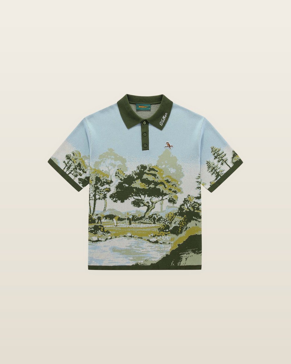 Walker Golf Things Blooming Grounds Knit Polo Garden Sky, view 1 of 5