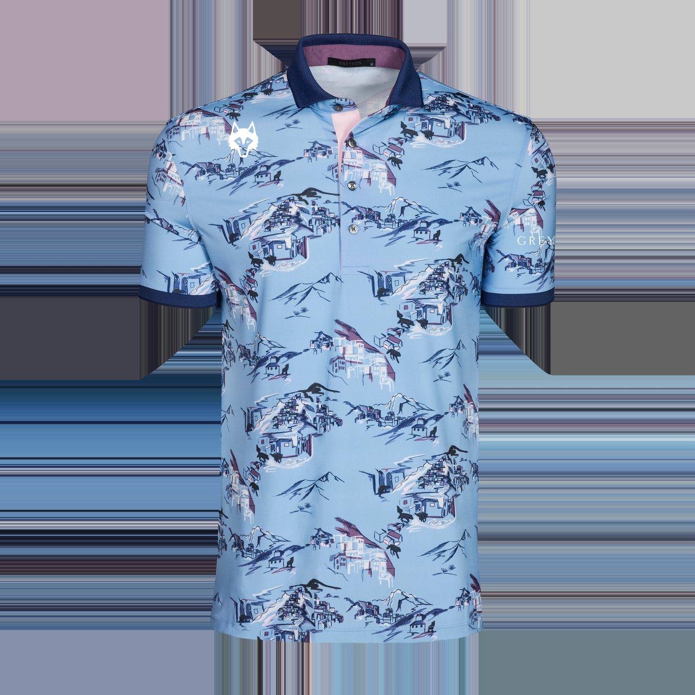 Greyson Players Club In the Blues polo with toile bird print · view 1 of 1