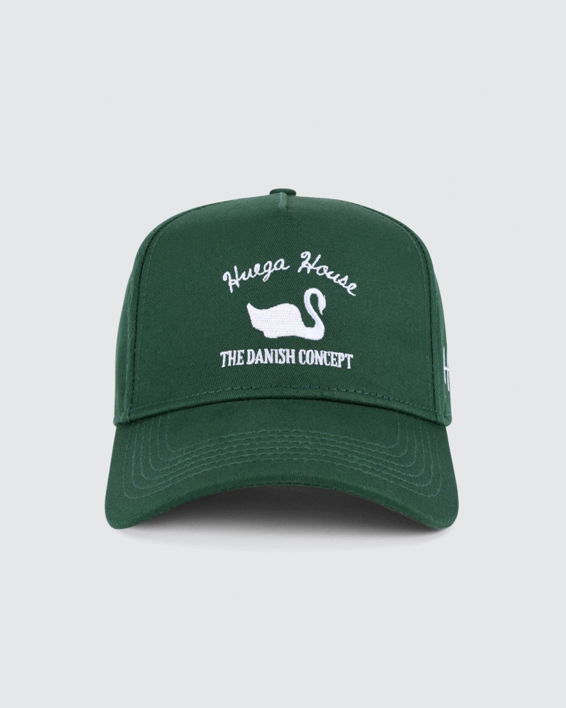 Huega House vintage swan embroidered hat in forest green · view 1 of 4