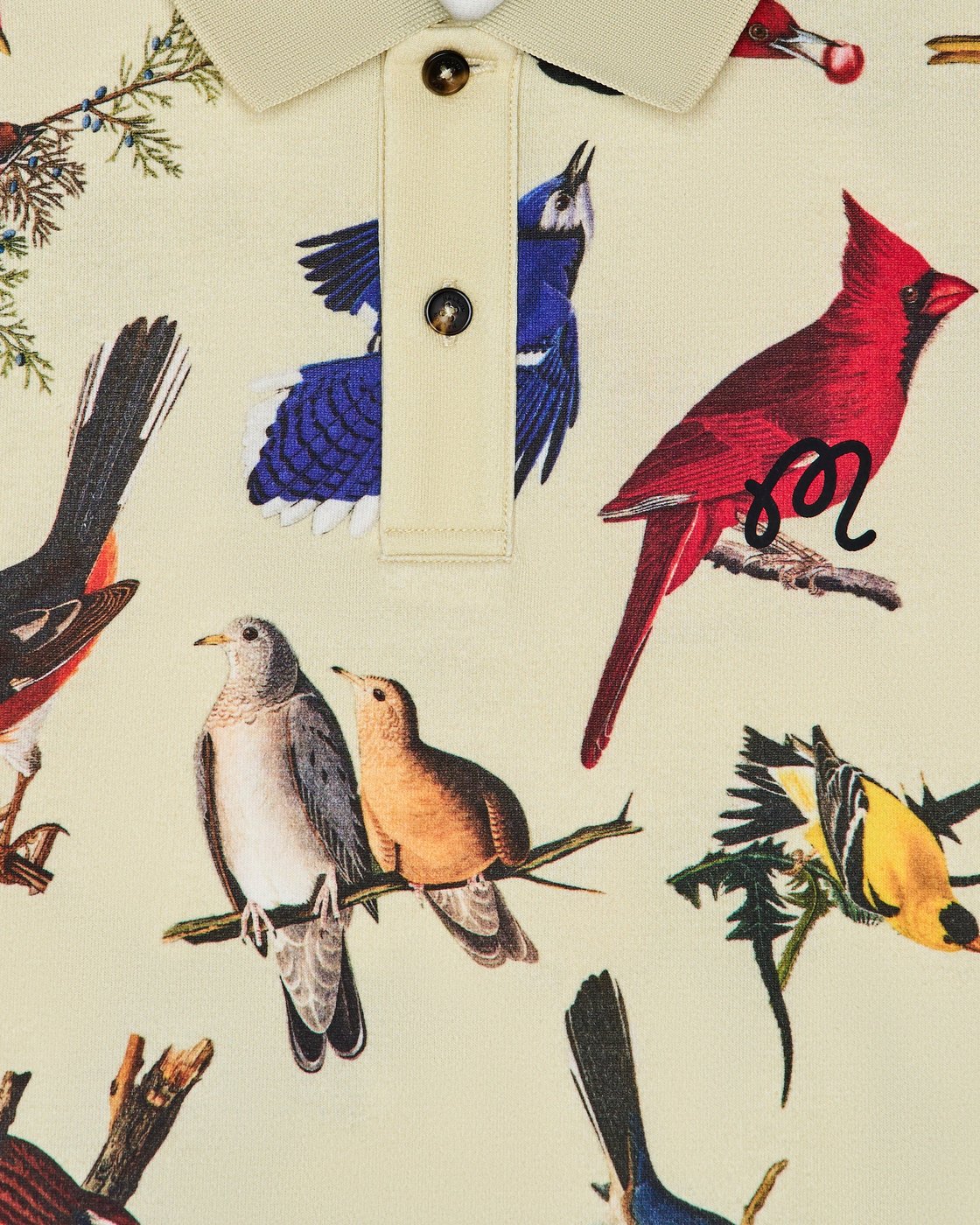 Malbon x Gumtree Birds of Georgia polo with Audubon-style bird print · view 3 of 4
