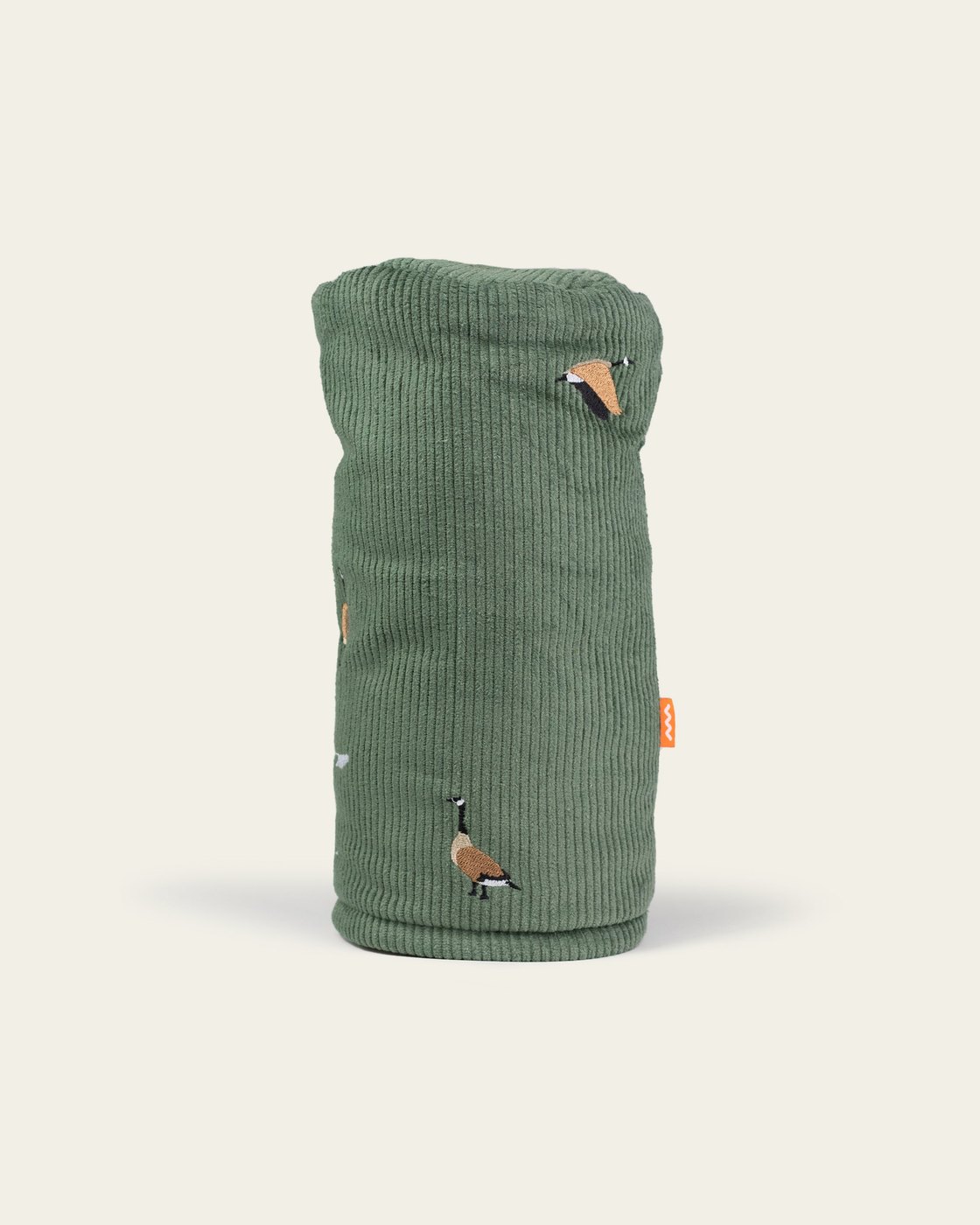 Radry Gang Gang driver cover with embroidered Canada geese on sage corduroy · view 3 of 4