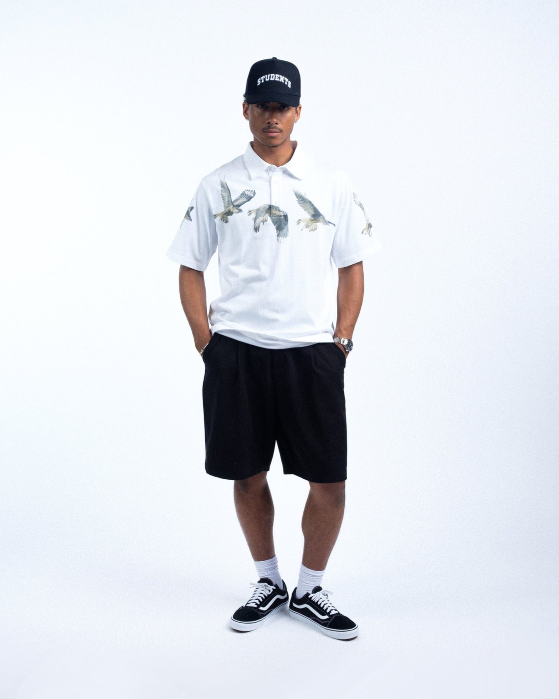 Students Golf Mapleton polo with flying bird graphic across the shoulders · view 4 of 4