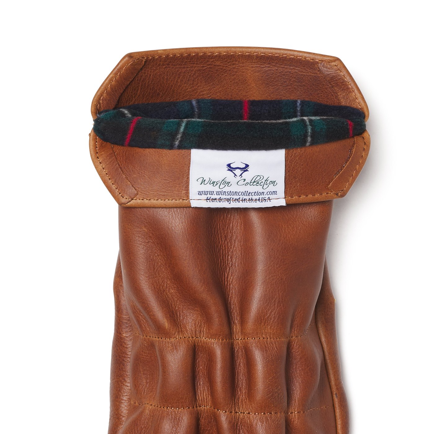 Winston Collection flying mallard leather headcovers in whiskey pull-up leather · view 2 of 4
