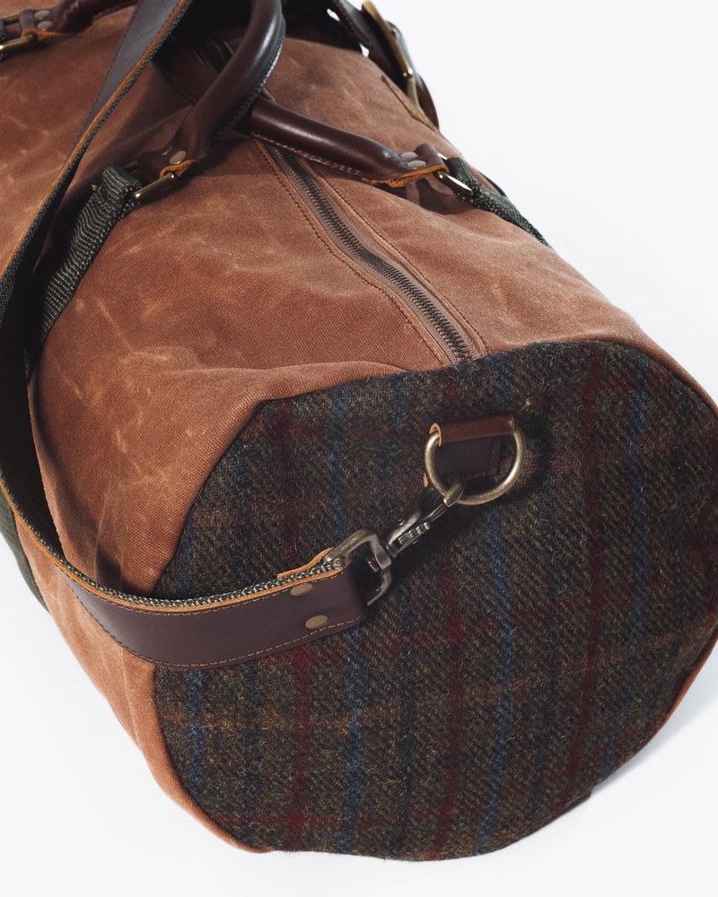 Bluegrass Fairway Daily Duffel Brown Waxed Canvas Harris Tweed · view 2 of 4