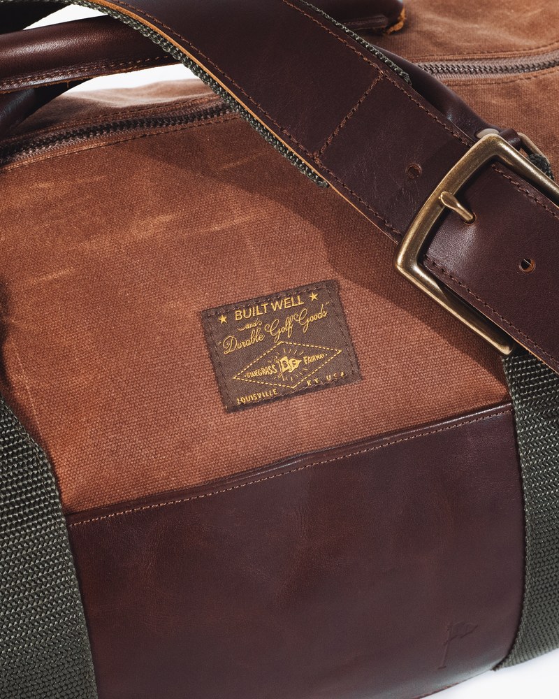 Bluegrass Fairway Daily Duffel Brown Waxed Canvas Harris Tweed · view 3 of 4