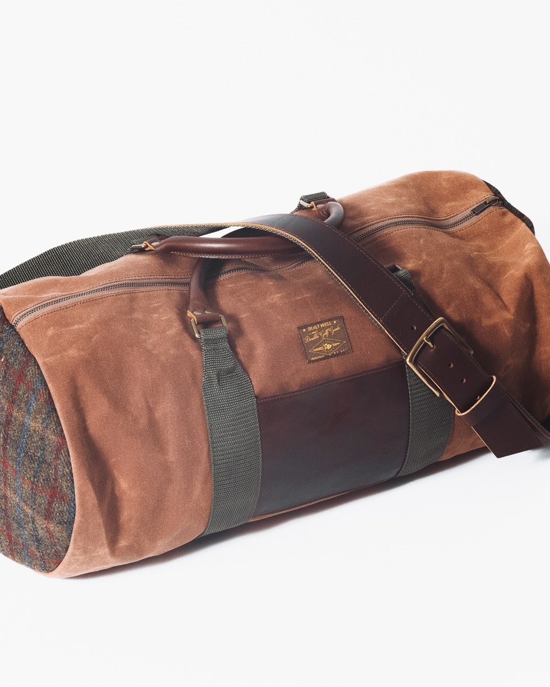 Bluegrass Fairway Daily Duffel Brown Waxed Canvas Harris Tweed · view 1 of 4