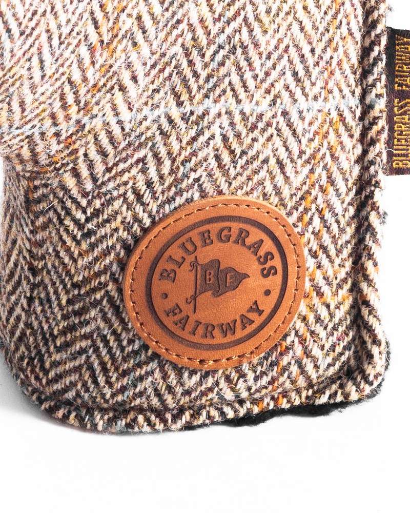 Bluegrass Fairway Redan Putter Cover Harris Tweed Brown Herringbone · view 2 of 4