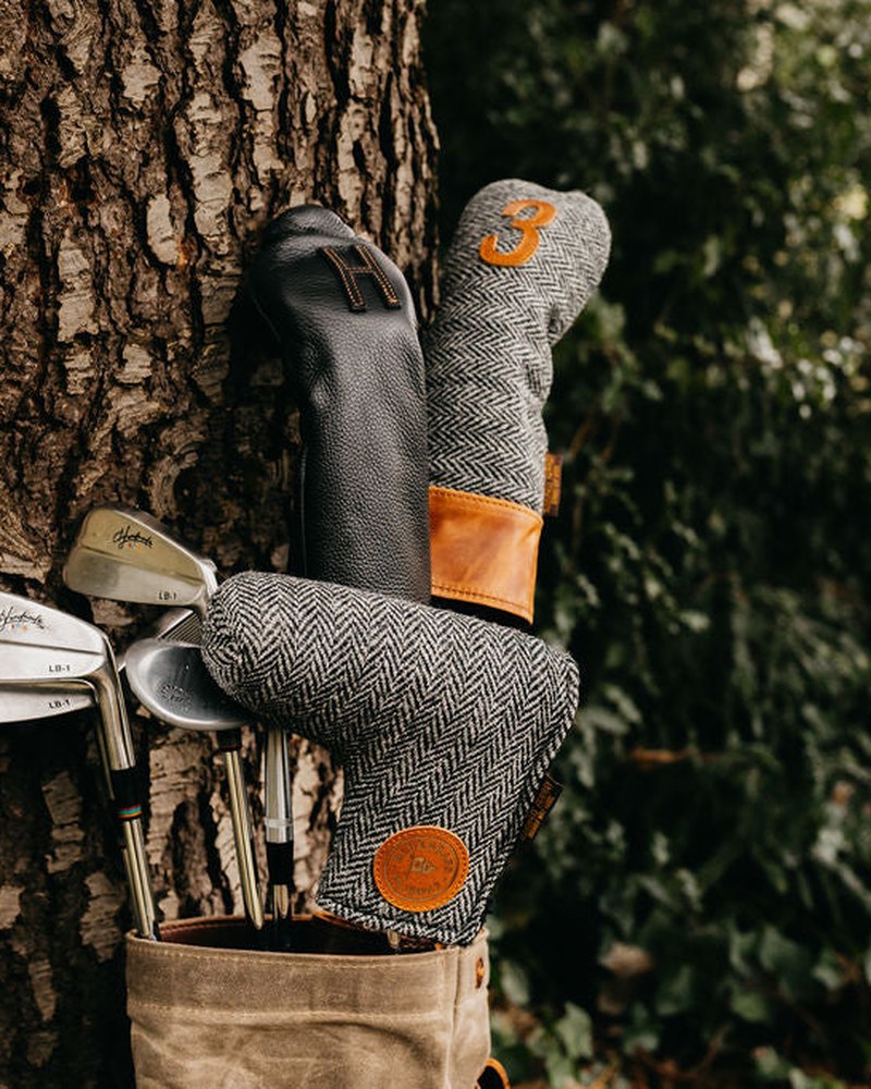 Bluegrass Fairway Redan Putter Cover Harris Tweed Brown Herringbone · view 4 of 4
