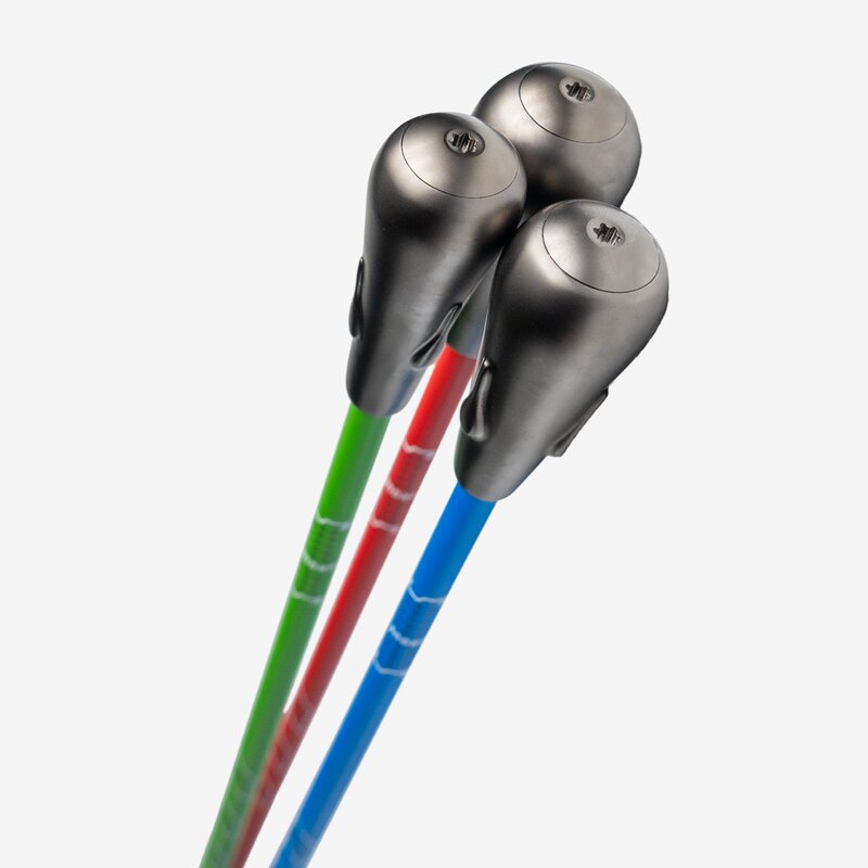 SuperSpeed Golf Training System — three weighted training clubs