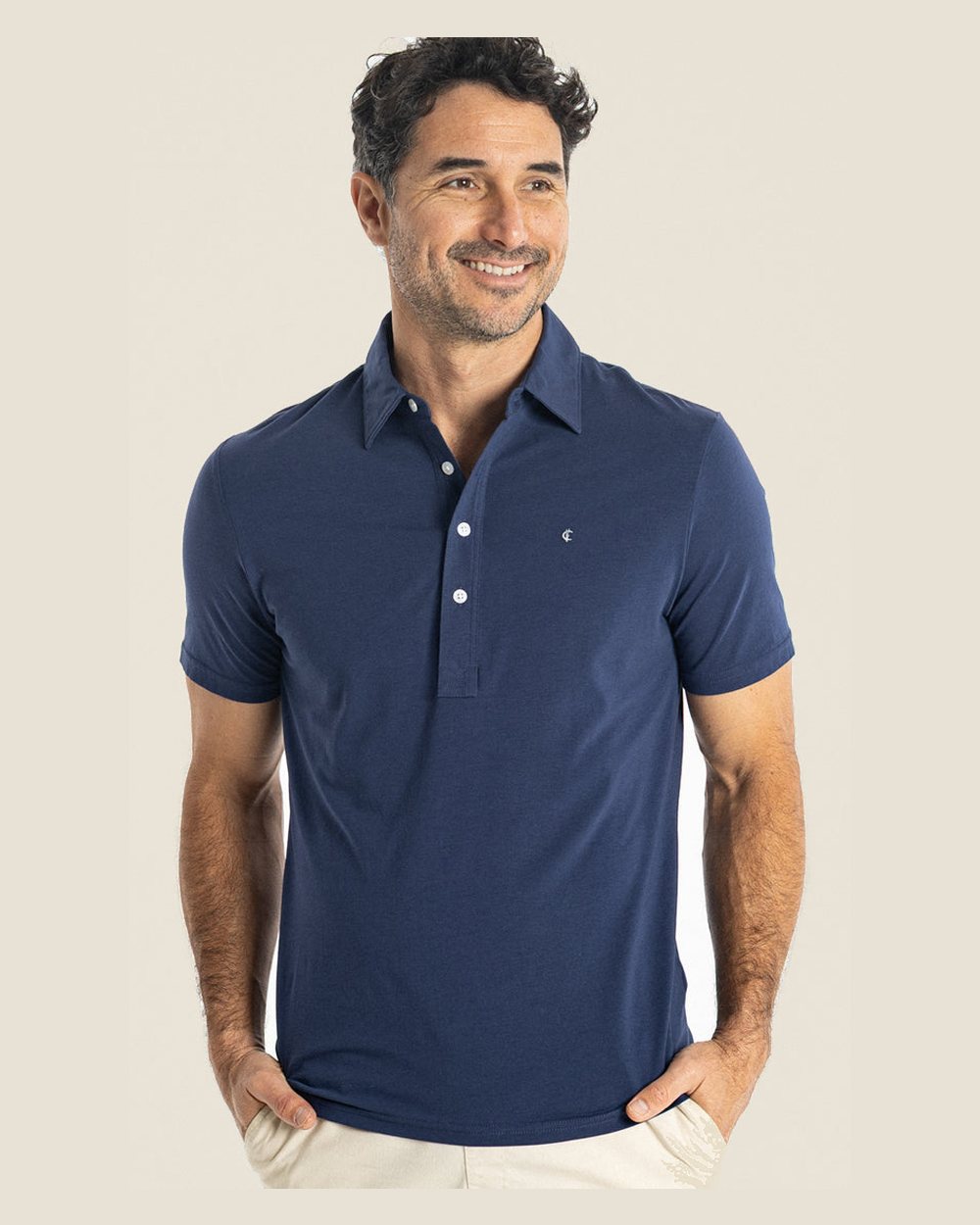 Criquet Slim Fit Top-Shelf Range Polo, Navy · view 1 of 5