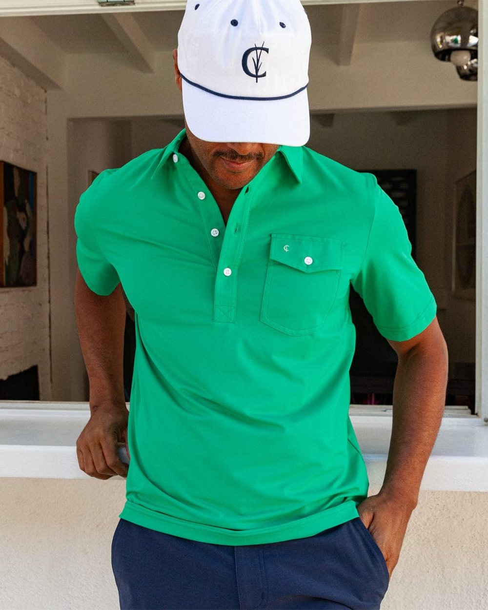 Criquet Performance Players Shirt, Golf Green · view 1 of 5