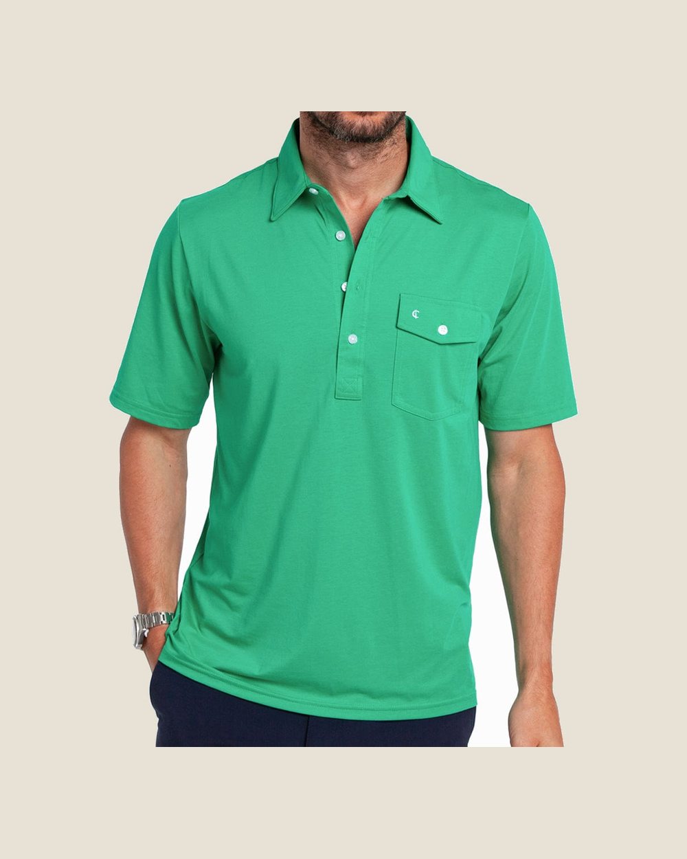 Criquet Performance Players Shirt, Golf Green · view 2 of 5